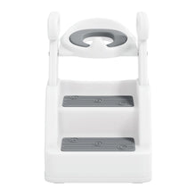 Toddler Potty Training Seat with Step Stool Ladder and Handles, Grey
