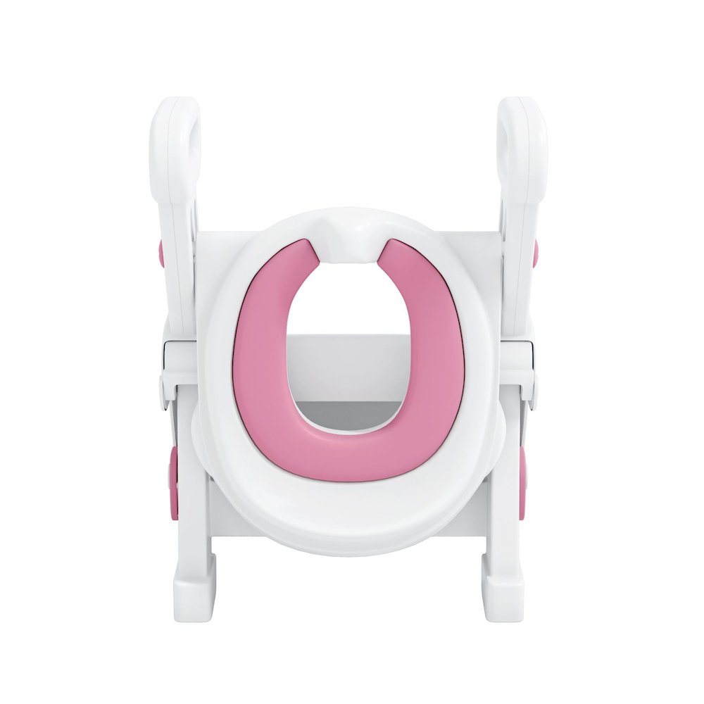 Toddler Potty Training Seat with Step Stool Ladder and Handles, Pink