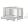 Cookie Crib with Drawer , Soft Gray