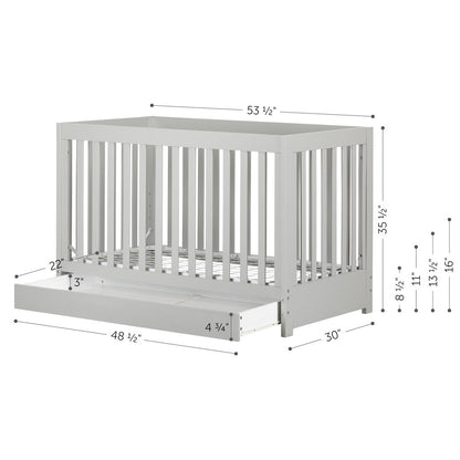 Cookie Crib with Drawer , Soft Gray