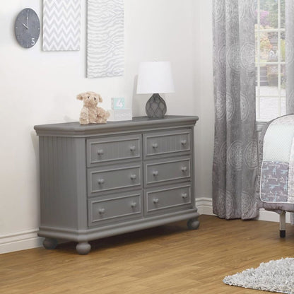 Sorelle Finley RTA 6 Drawer Double Dresser,Weathered Gray Color